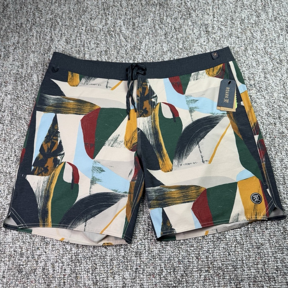 Roark Board Shorts Mens Size 40 x 8" Passage Collage Swimming RB415 NWT